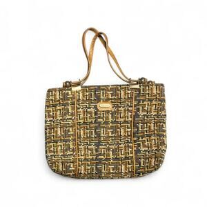 Vintage Moda by Italiana Arabesque over the shoulder woven textile leather purse